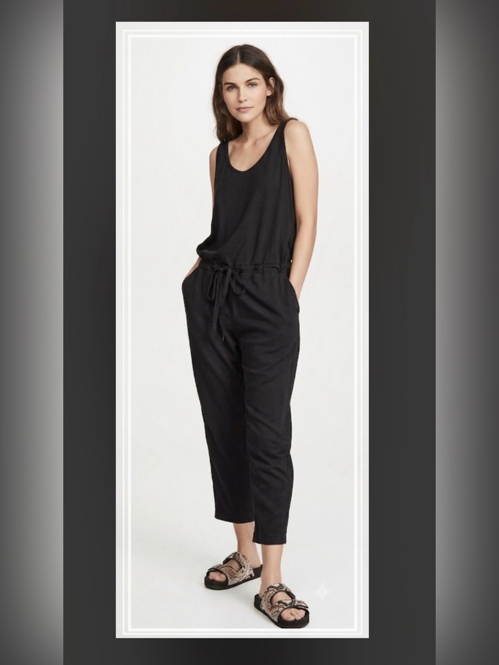 NWT ATM Jumpsuit 100% Cotton Drawstring Waist
